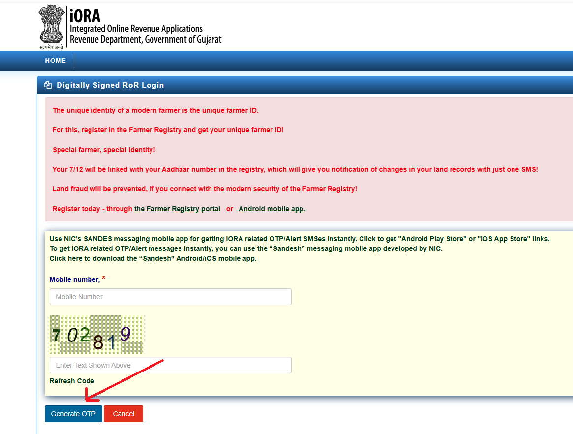 iORA Gujarat Digitally Signed RoR Online iora gujarat gov in
